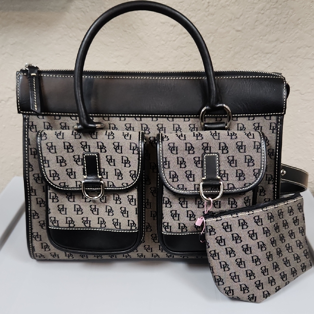 Dooney & Bourke Black and Tan Satchel Bag NWT